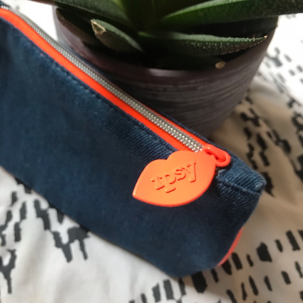 Orange and Denim IPSY Makeup Bag